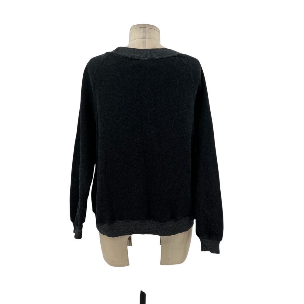 Wildfox Monday Mourning Sweatshirt Pullover Top Fleece Black Gray Size XS - Picture 7 of 10